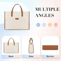 Missnine 15,6" Laptop Táska Női Vászon Nagy Elegáns Munka Utazás Barna Bézs 8