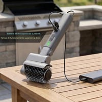 Mistcado 3 az 1-ben akkus elektromos grillkefe készlet, IPX7, 2 h üzemidő - világosszürke 6