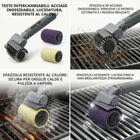 Mistcado 3 az 1-ben akkus elektromos grillkefe készlet, IPX7, 2 h üzemidő - világosszürke 4