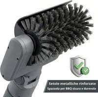 Mistcado 3 az 1-ben akkus elektromos grillkefe készlet, IPX7, 2 h üzemidő - világosszürke 3