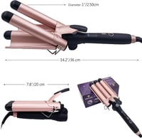 Mistcado 3 hengeres hullám göndörítő 25mm kerámia turmalin LCD kijelzővel arany 4