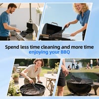 Mistcado Elektromos Grillkefe Akkumulátoros 3 Fokozatú Tisztítás Rozsdamentes Acél Fekete 7