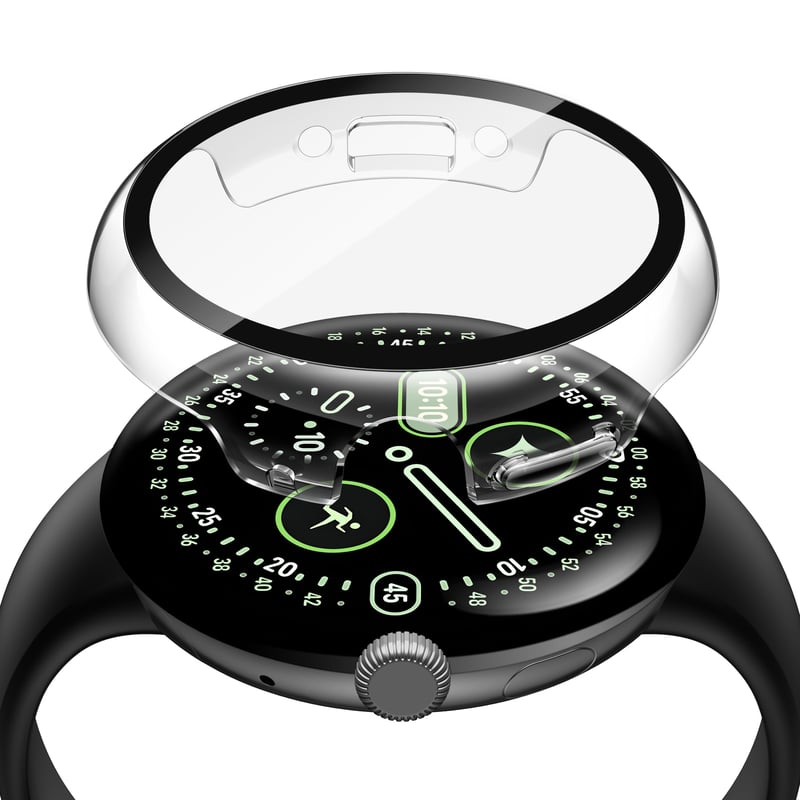 Puzdro Misxi pre Google Pixel Watch 4 z tvrdého PC s ochranou displeja, 41 mm, priehľadné – 2 ks