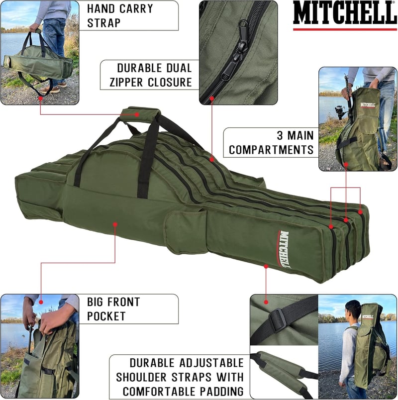 Mitchell GT Pro horgásztáska vízálló tárolóval és szervezőrekeszekkel