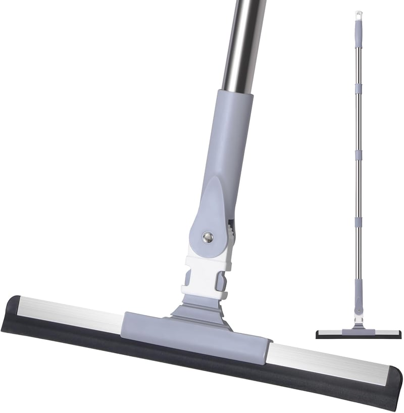 Mitclear 120 cm-es padlótisztító mop hosszú nyéllel, gumiseprű nedves-száraz tisztításhoz