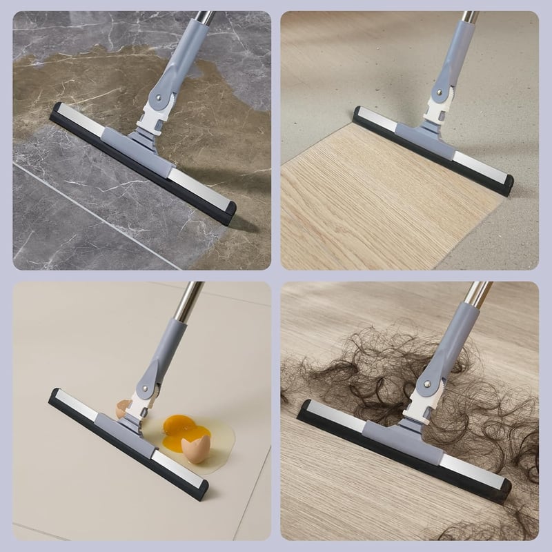 Mitclear 120 cm-es padlótisztító mop hosszú nyéllel, gumiseprű nedves-száraz tisztításhoz