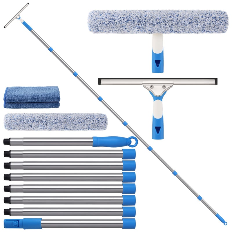 Set de Curățare a Geamurilor Mitclear cu Mâner Lung de 300 cm pentru Ferestre Înalte și Mașină
