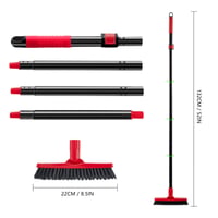 Perie pentru rosturi Mitclear în formă de V cu mâner lung (132 cm), perie de curățat rosturile pardoselii pentru gresie, baie, bucătărie, duș, roșu 3