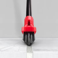 Perie pentru rosturi Mitclear în formă de V cu mâner lung (132 cm), perie de curățat rosturile pardoselii pentru gresie, baie, bucătărie, duș, roșu 2
