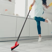 Perie pentru rosturi Mitclear în formă de V cu mâner lung (132 cm), perie de curățat rosturile pardoselii pentru gresie, baie, bucătărie, duș, roșu 5