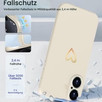 Mitetabo iPhone 16 Szilikon Tok Lányoknak - Arany Szerelem Mintás, Vékony, Ütésálló, Karcolásmentes Védőtok iPhone 16 6,1 Hüvelyk Bézs 4