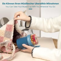 Mitsemmo desiatový box na müsli so sebou s lyžičkou, 560 ml + 230 ml téglik na jogurt, miska na müsli pre deti, modrá 4