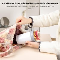 Mitsemmo Müzli Pohár 760ml + 230ml Kanállal, Joghurt Tartó, Reggeli Doboz Fehér - 760 Ml+230 Ml-white 4