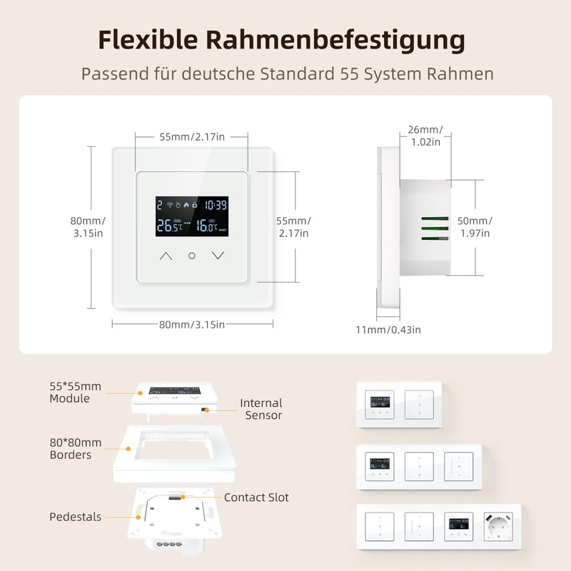 MIUCDA Smart WLAN Termosztát Elektromos Padlófűtéshez Alexa Google Home