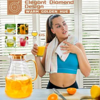 miudeco Üveg Kancsó Fedővel 2,2L Boroszilikát Gyémánt Mintás 6