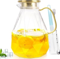 miudeco Üveg Kancsó Fedővel 2,2L Boroszilikát Gyémánt Mintás 1