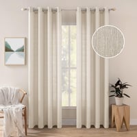 MIULEE 2 darabos voile függöny, átlátszó lenvászon, 225x140 cm, világos bézs 1