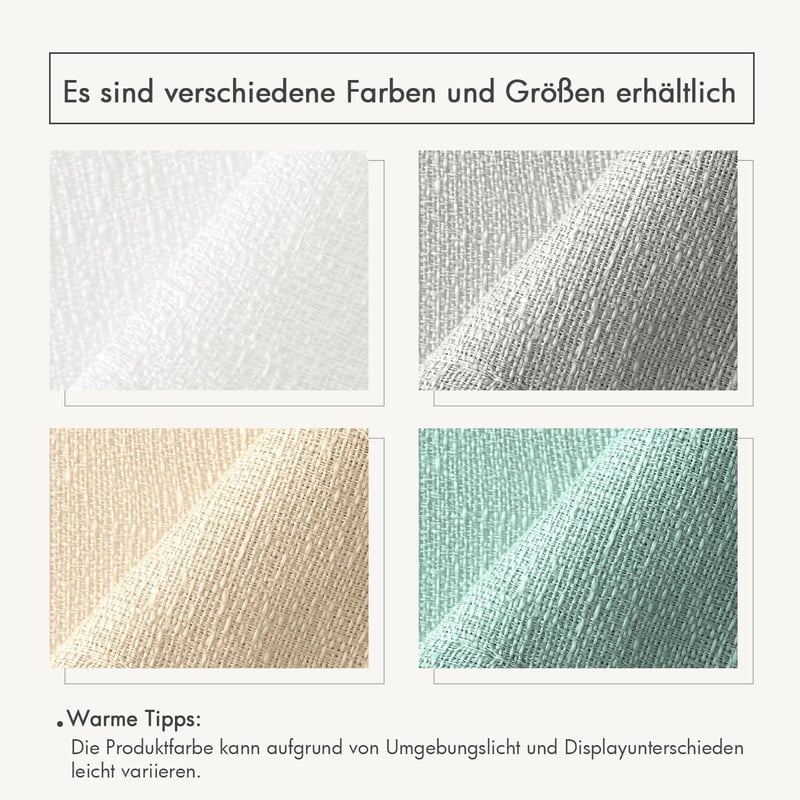 MIULEE 2 darabos voile függöny, átlátszó lenvászon, 225x140 cm, világos bézs