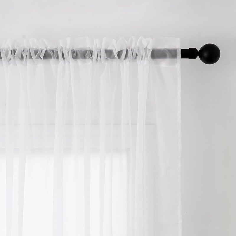 MIULEE 2 darabos voile függöny szett 140x245 cm fehér síncsatornás