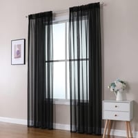 MIULEE 2 darabos voile függöny szett, átlátszó fényáteresztő függöny, füles dekorációs függöny hálóhoz és nappalihoz 2