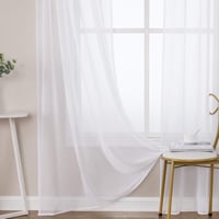 MIULEE 2 darabos voile függöny szett, átlátszó fényáteresztő függöny, füles dekorációs függöny hálóhoz és nappalihoz 3