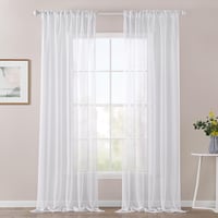 MIULEE 2 darabos voile függöny szett, átlátszó fényáteresztő függöny, füles dekorációs függöny hálóhoz és nappalihoz 1
