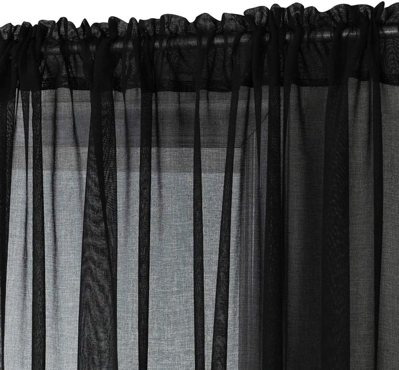 MIULEE 2 darabos voile függöny szett, átlátszó fényáteresztő függöny, füles dekorációs függöny hálóhoz és nappalihoz
