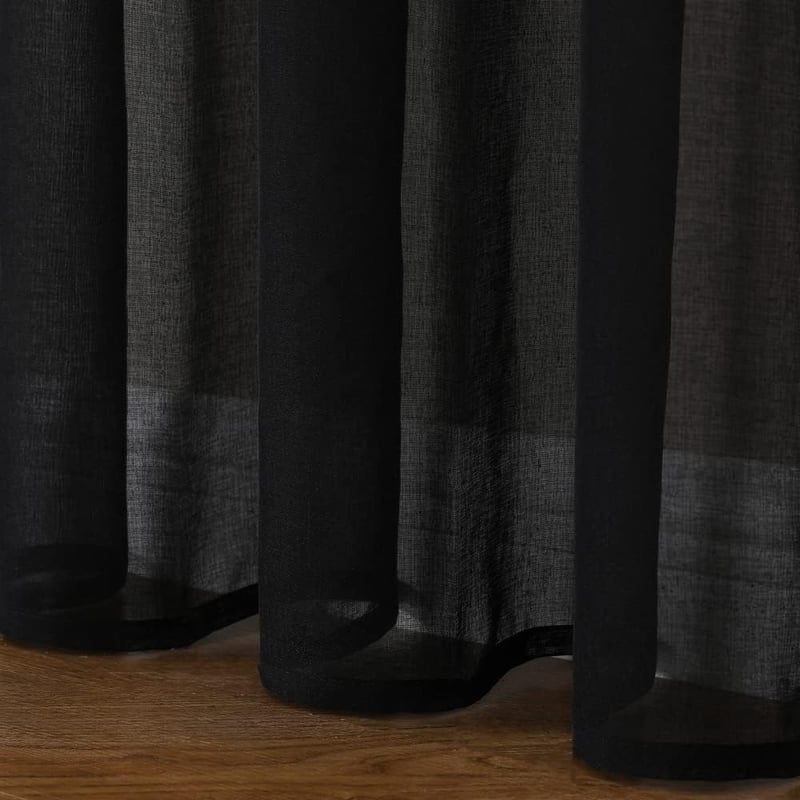 MIULEE 2 darabos voile függöny szett, átlátszó fényáteresztő függöny, füles dekorációs függöny hálóhoz és nappalihoz