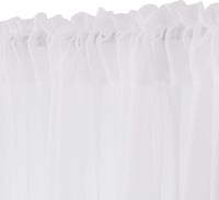MIULEE 2 darabos voile függöny szett, átlátszó fényáteresztő függöny, füles dekorációs függöny hálóhoz és nappalihoz 4