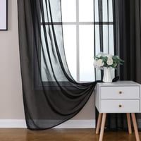 MIULEE 2 darabos voile függöny szett, átlátszó fényáteresztő függöny, füles dekorációs függöny hálóhoz és nappalihoz 3