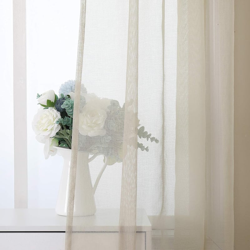 MIULEE 2 darabos voile függöny szett, átlátszó fényáteresztő függöny hálóhoz
