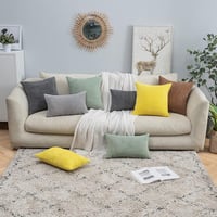 MIULEE 2 db Kordbársony Párnahuzat 60x60 cm Krémfehér Kanapéhoz 8