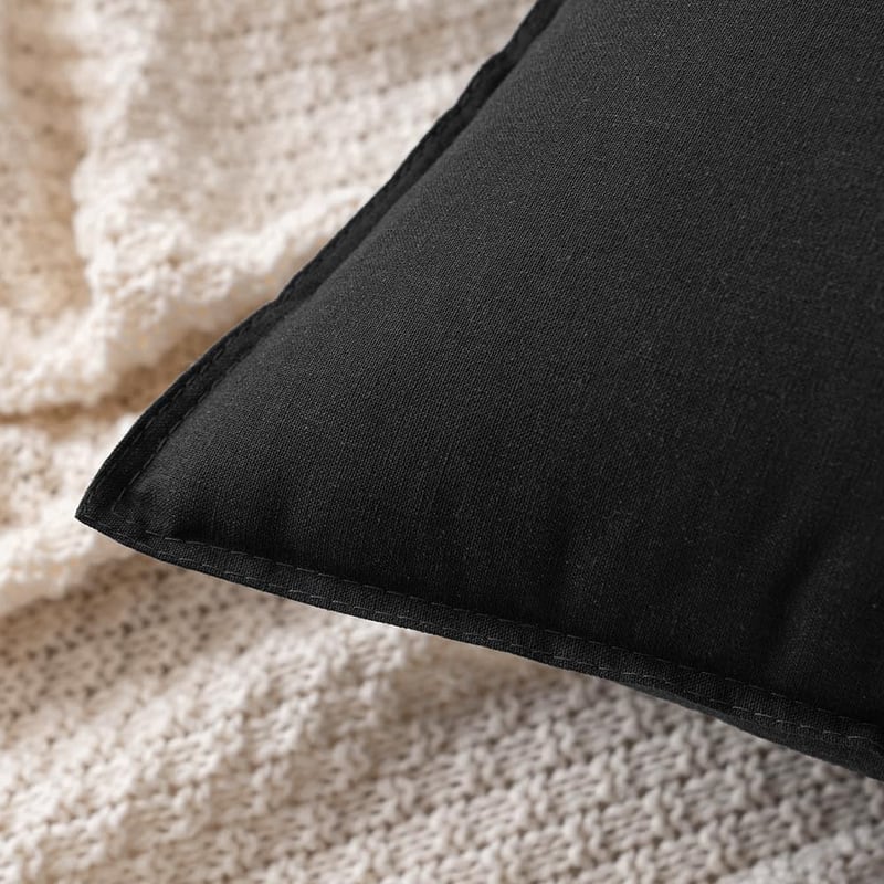 MIULEE 2 db Pamut-Linen Párnahuzat 30x50 cm Fekete Dekoratív Kanapé Hálószoba