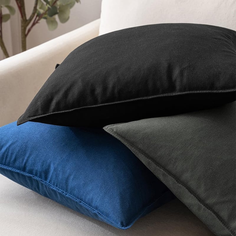 MIULEE 2 db Pamut-Linen Párnahuzat 30x50 cm Fekete Dekoratív Kanapé Hálószoba