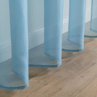 MIULEE Áttetsző Voile Függöny Szett, Szürke-Kék, 2 db, 245x140 cm, Puha Poliészter, Karnistartóval, Nappali és Hálószoba Dekoráció 7