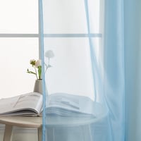 MIULEE Áttetsző Voile Függöny Szett, Szürke-Kék, 2 db, 245x140 cm, Puha Poliészter, Karnistartóval, Nappali és Hálószoba Dekoráció 4