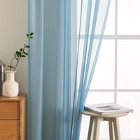 MIULEE Áttetsző Voile Függöny Szett, Szürke-Kék, 2 db, 245x140 cm, Puha Poliészter, Karnistartóval, Nappali és Hálószoba Dekoráció 5