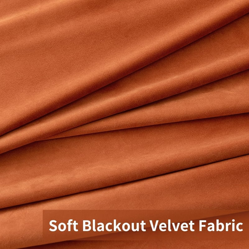 MIULEE Bársony Függöny Sötétítő 140x300cm Narancsvörös Hőszigeteló Lakberendezés - H300 x B140 cm (2er Pack), Orange-red