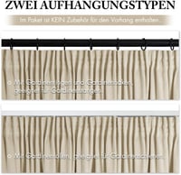 MIULEE Bársony Sötétítő Függöny kráuselband, 2 db, 140x260 cm - bézs 3