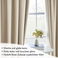 MIULEE Bársony Sötétítő Függöny kráuselband, 2 db, 140x260 cm - bézs 5