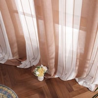 MIULEE fehér-barna csíkos voile függöny szemmekkel 215 cm 2