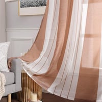 MIULEE fehér-barna csíkos voile függöny szemmekkel 215 cm 8
