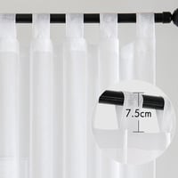 MIULEE Fehér Fátyolfüggöny Szett 2 db - Áttetsző Fülecskés Függöny Nappali és Hálószoba Dekorációhoz, Légies Voile Anyag, 175x140 cm 2