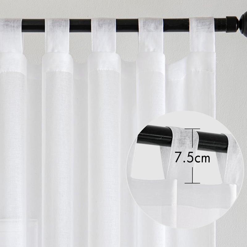 MIULEE Fehér Fátyolfüggöny Szett 2 db - Áttetsző Fülecskés Függöny Nappali és Hálószoba Dekorációhoz, Légies Voile Anyag, 175x140 cm