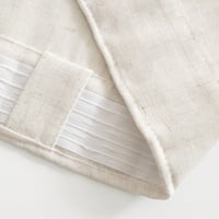 MIULEE Fodros szalaggal rögzített tab-top voile függöny, modern len hatású, félátlátszó, 2 db, fehér, 270 x 140 cm 4