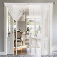 Perdea cu șnururi MIULEE, Negru, 90x200 cm - Perdea ușă împotriva insectelor și separator de cameră 3
