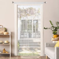 Perdea cu șnururi MIULEE, Negru, 90x200 cm - Perdea ușă împotriva insectelor și separator de cameră 1