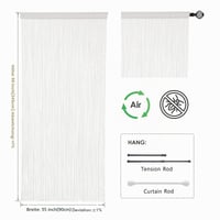 Perdea cu șnururi MIULEE, Negru, 90x200 cm - Perdea ușă împotriva insectelor și separator de cameră 5