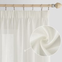 MIULEE Zavjese s efektom lana, traka za nabiranje 140x145 cm, boja slonovače, set od 2 komada 8