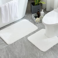 MIULEE Fürdőszobai Szőnyeg 60x90cm Fehér Csúszásmentes Nedvszívó Fürdőmatt 2